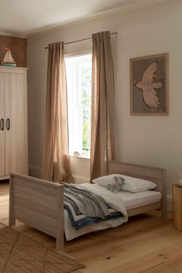 Oak effect cot shop bed