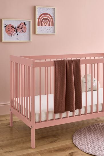 Cuddleco Pink Nola Cot Bed Flint Blue