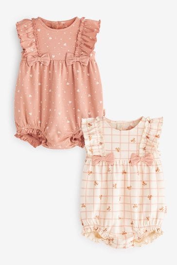 Pink/Brown Baby Romper 2 Packs