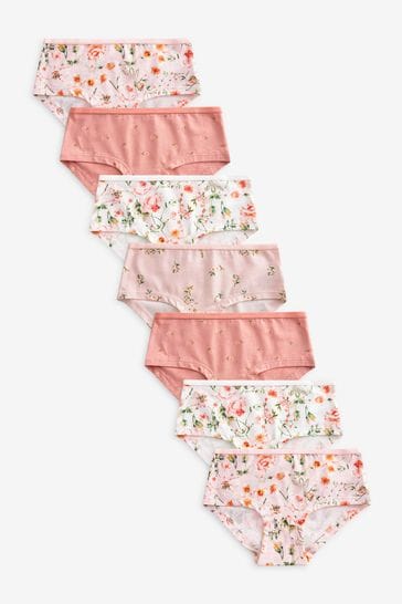 Buy Pink/Cream Floral 7 Pack Hipster Briefs (2-16yrs) from Next Canada