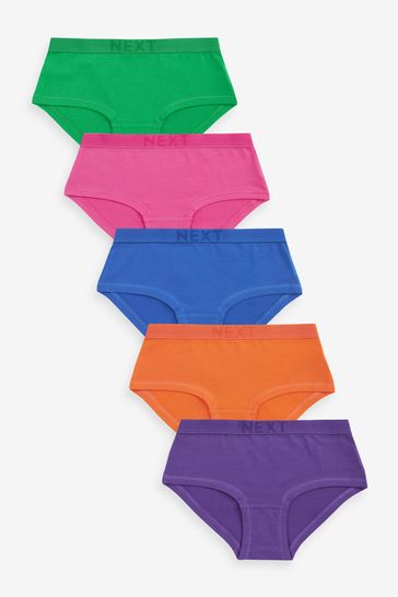 Multi Bright Rainbow Hipster Briefs 5 Pack (2-16yrs)