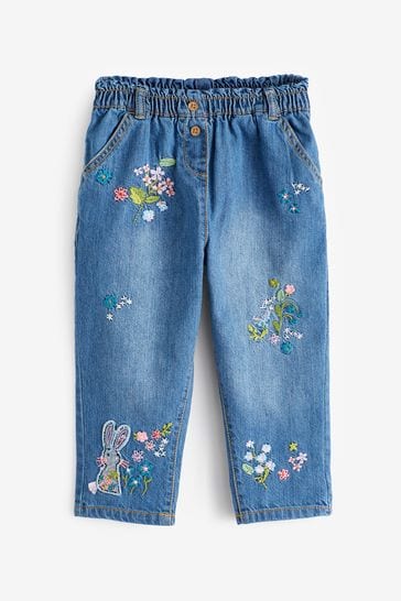 Baby girl hot sale embroidered jeans