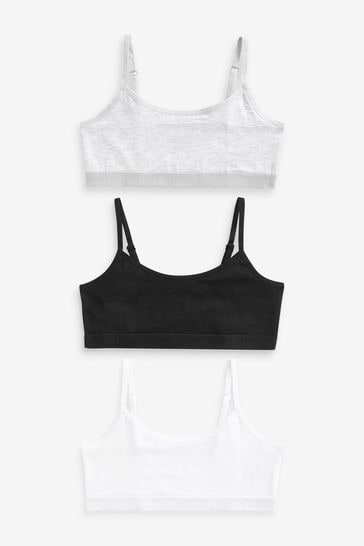 Black/White Strappy Crop Top 3 Pack (5-16yrs)