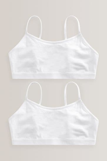 White 2 Pack Strappy Crop Top With Back Fastener (7-16yrs)