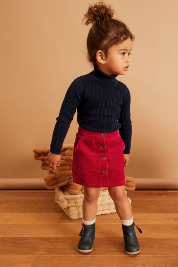 Red corduroy skirt discount