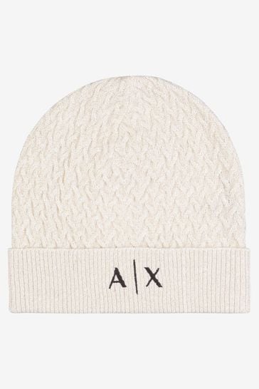 overførsel Manager afsnit Buy Armani Exchange Cream Beanie Hat from Next USA