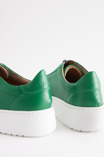 Green leather trainers shop