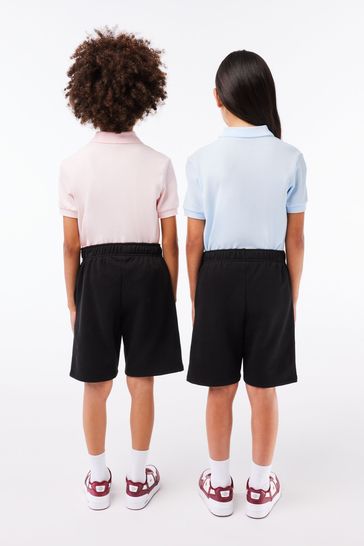 Lacoste fleece shorts black on sale