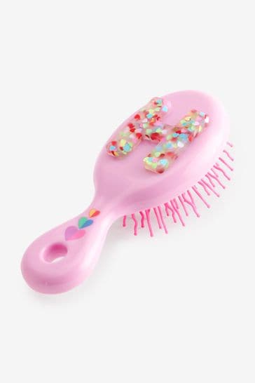 Bright Pink H Inital Hairbrush