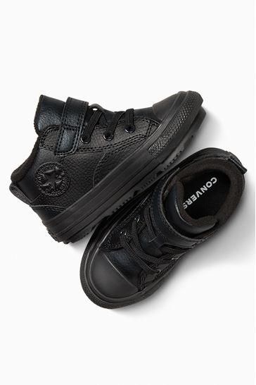 Infant black new arrivals leather converse