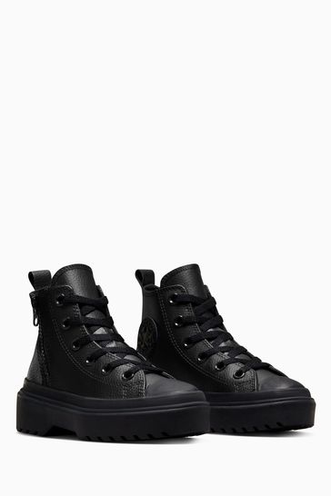 All black high top converse best sale junior
