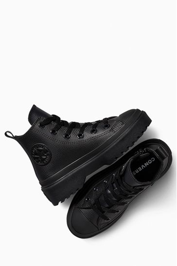 All black high top converse best sale junior