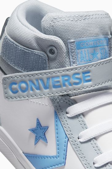 Buy Converse White/Blue Youth Pro Blaze Remastered Strap Next Trainers from Sport USA