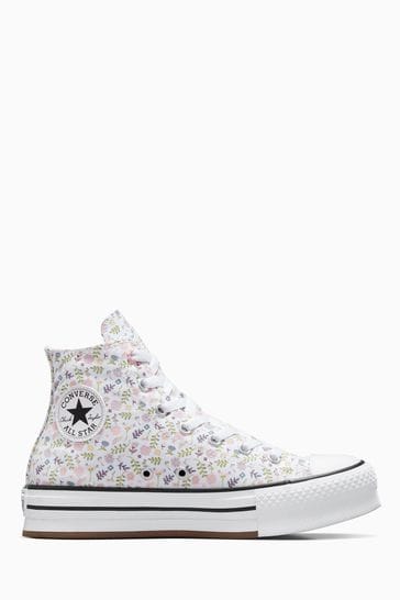 Buy Converse White Eva Lift Glitter Youth Trainers from Next Denmark