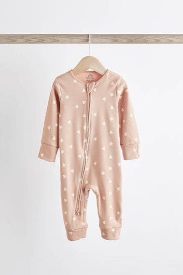 Chocolate Brown Footless Baby Sleepsuits 3 Pack 0mths 3yrs