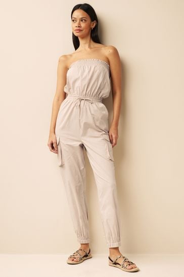 Grey sales strapless jumpsuit