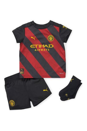 Buy Puma Black Red Manchester City Away Football Baby Kit 2022