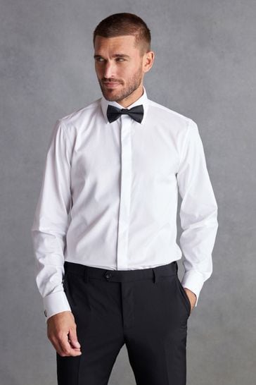 White Signature Occasion Shirt And Black Bow Tie Pack