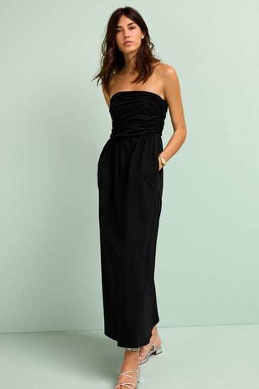 Buy Black 100 Cotton Bandeau Maxi Dress from Next Germany