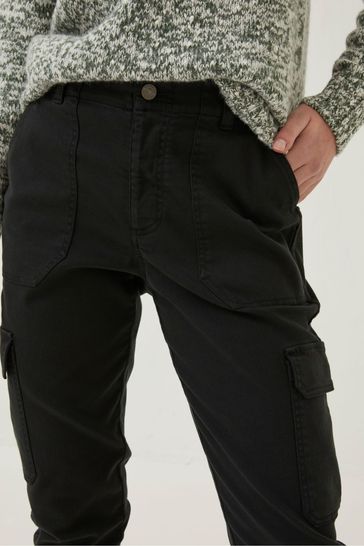 LTS Tall Women's Black Cuffed Cargo Trousers | Long Tall Sally