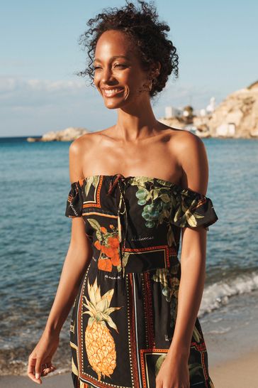 Black floral off the shoulder best sale dress