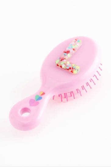 Bright Pink L Initial Hairbrush