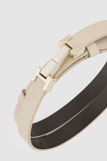Buy Reiss Stone Hayley Leather Square Hinge Belt from Next USA display picture 1