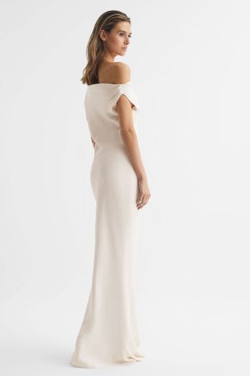 Buy Reiss Ivory Loretta Off The Shoulder Maxi Dress from Next Luxembourg