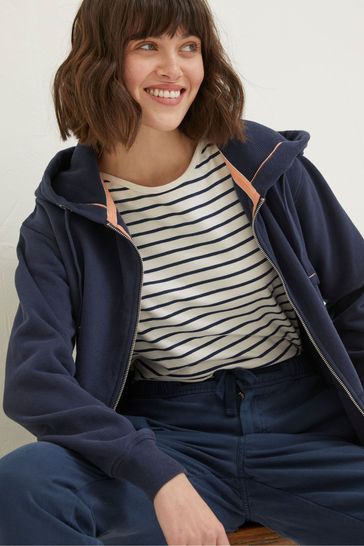 Blue zip hoodie women's online
