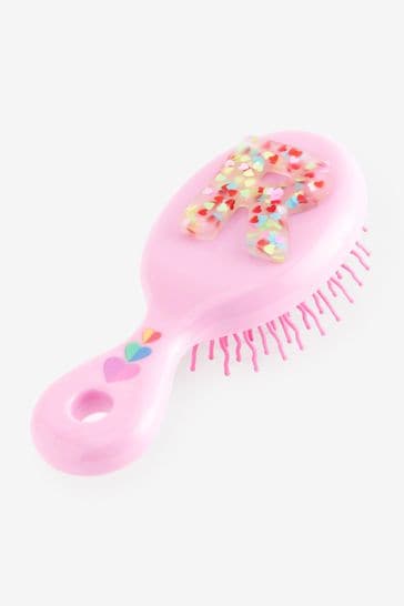 Bright Pink R Initial Hairbrush