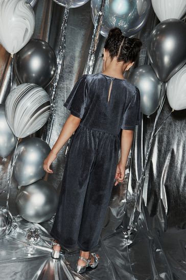 Gray velvet jumpsuit new arrivals