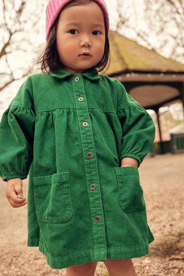 Green Corduroy Cotton Shirt Dress (3mths-8yrs)