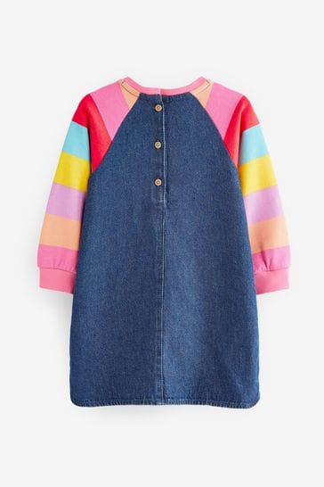 Buy Bright Rainbow Stripe Raglan Denim Dress 3mths 8yrs from Next Austria