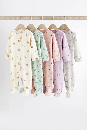 Pack de 5 pijamas tipo pelele para bebé con pies y multi Character (0-2años)