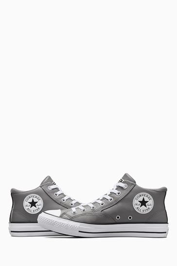 Grey leather best sale converse