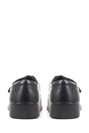 Pavers Gents Monk Velcro Black Smart Shoes