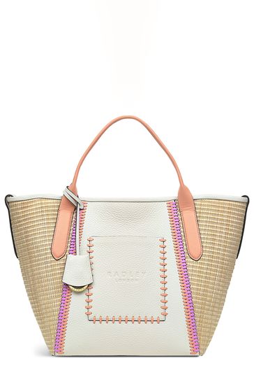 Buy Radley London Park Place Woven Medium Open Top Grab White Bag