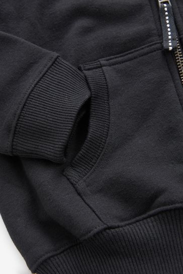 Black zip online through school hoodie
