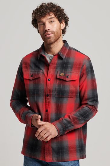 Superdry Red Quilted Check Overshirt