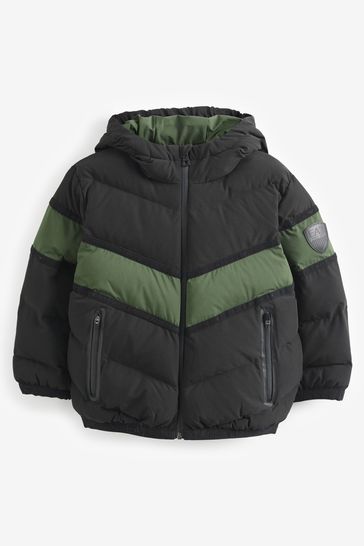 Emporio Armani EA7 Boys Padded Hooded Black Jacket