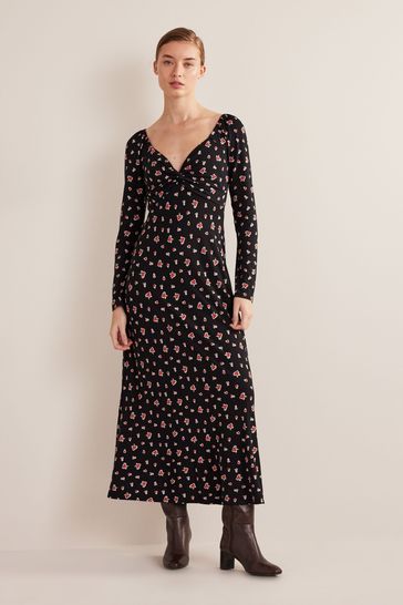 Black sweetheart midi dress outlet