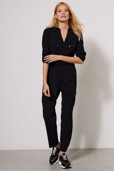 Buy Mint Velvet Black Long Sleeved Jumpsuit from Next Germany