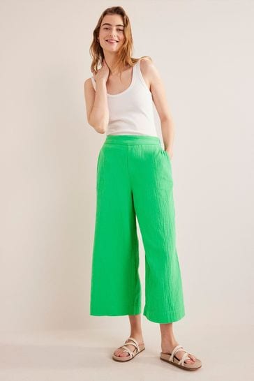 Buy Boden Green Relaxed Cheesecloth Trousers from Next Luxembourg