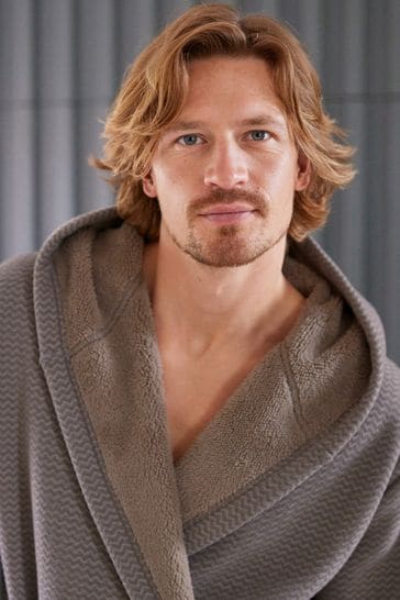 Buy Neutral Borg Lined Hooded Dressing Gown from Next Germany
