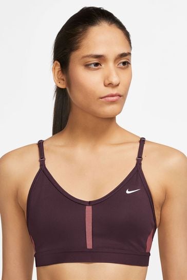 Buy Nike Burgundy Red Indy V-Neck Light Support Padded Sports Bra from Next  Luxembourg