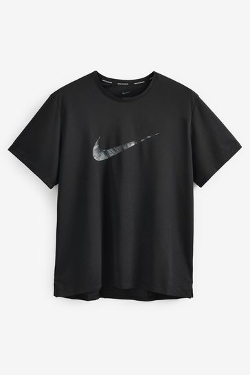Buy Nike Black Dri FIT Camo Miler Running T Shirt from Next Luxembourg