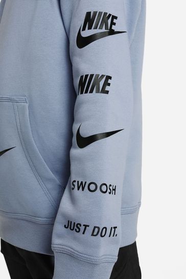 Nike swoosh colour block sweatshirt in blue and green neutral deals