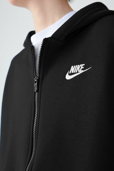 Buy Nike Black Club Fleece Zip Through Hoodie from Next Israel