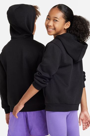 Buy Nike Black Club Fleece Zip Through Hoodie from Next Luxembourg