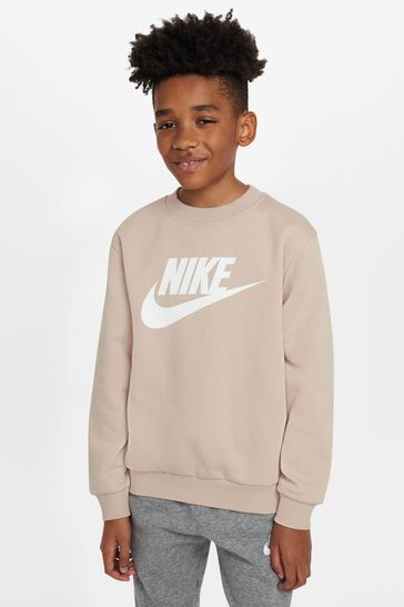 Nike swoosh colour block sweatshirt in blue and green neutral outlet